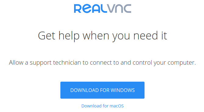 RealVNC Help website